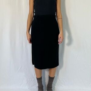 Sag Harbor Vintage Knit Knee Length Black Pencil Skirt